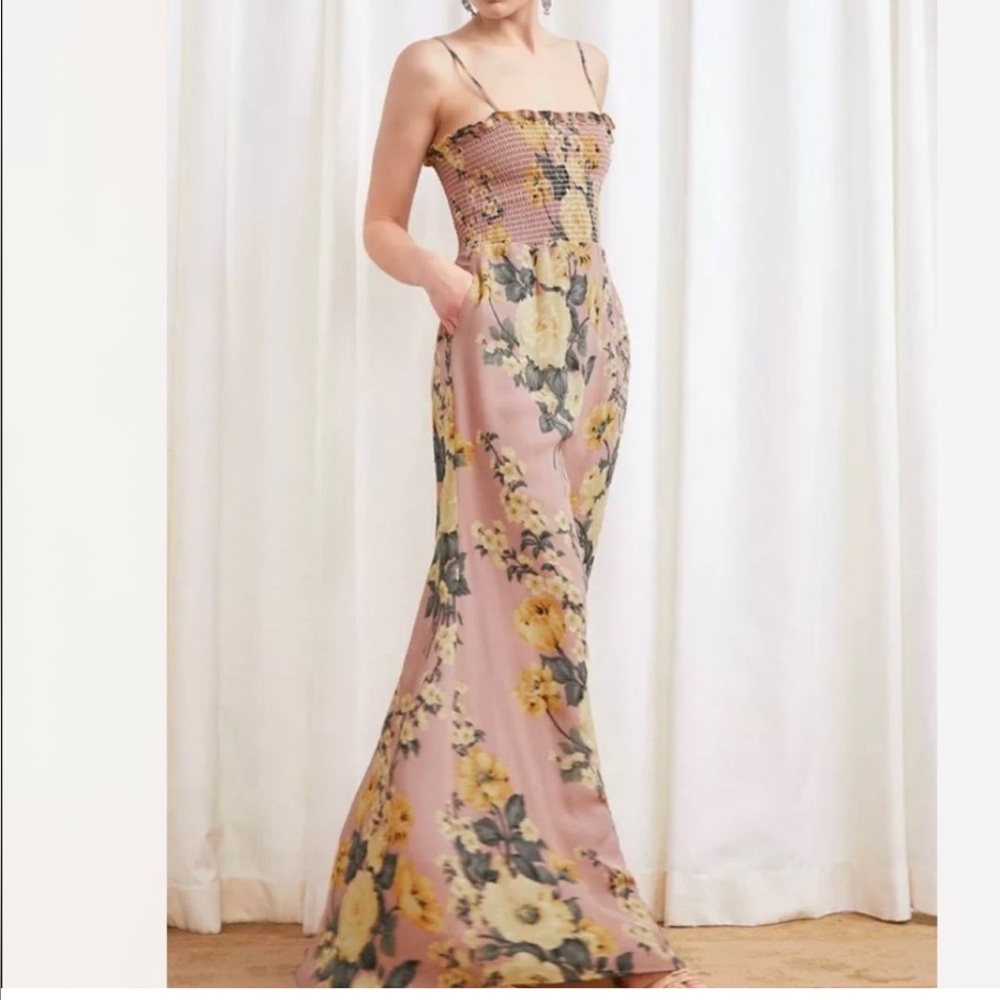 NWT Reformation Antoinette Dress - Large floral bridesmaids maxi summer yellow